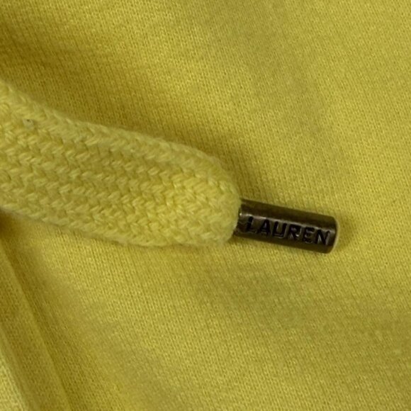 Ralph Lauren LRL Jeans Co Hoodie Womens XL Yellow Cotton Logo - Picture 8 of 15